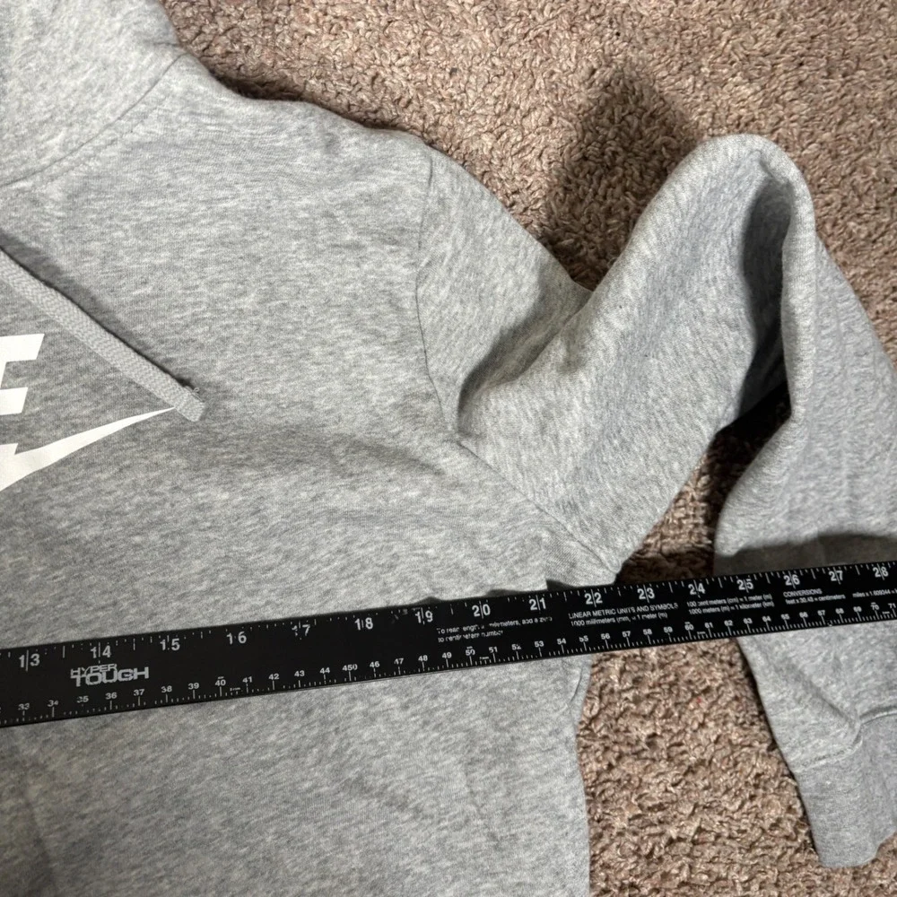 Nike Sportswear Club Fleece Hoodie Grey‎ White Logo DQ5775-063 Womens Large